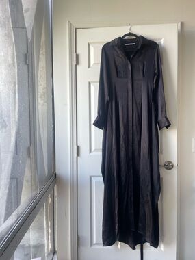 Rosetta Getty Black Silk Maxi Dress